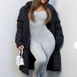 Fashion Nova black trench puffer jacket size L (price is negotiable)